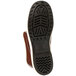 The sole of a Tingley Pylon Neoprene brick red boot with black toe and heel.
