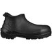 A black Tingley Flite Safety waterproof toe work shoe with a white background.