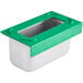 A white and green container with a green lid for Pan Stackers.