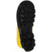 The yellow and black sole of a Tingley Steplite X waterproof steel toe boot.