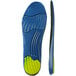 The blue and yellow Tingley Premier G2 shoe insole with black lines.