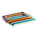 Blue plastic pan stackers for full size stainless steel hotel pans.