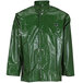 A green Tingley Iron Eagle rain jacket with black logo.