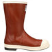 A pair of brick red Tingley Pylon neoprene boots with white soles.