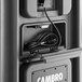 A black and grey Cambro Pan Carrier with a black cord.