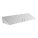 A white rectangular lid with a metal handle.