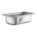 A Vollrath stainless steel steam table pan with a lid.