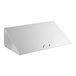 A white metal rectangular lid with a metal handle.