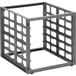 A gray metal Cambro sheet pan rack with several compartments.