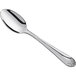 A Libbey Metropolitan stainless steel demitasse spoon with a handle.