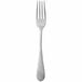 A close up of a Reserve by Libbey stainless steel dinner fork with a tessellated handle.