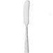 A Libbey Silver Forest stainless steel butter spreader with a white handle.