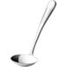 A Libbey Windsor stainless steel gravy ladle with a silver handle.