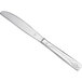 A Libbey stainless steel dinner knife with a fluted silver handle.