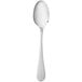 A silver spoon with a white background.