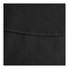 A close-up of a black 132" round table cover made of 100% spun polyester.