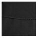 A close-up of a black 100% spun polyester hemmed cloth table cover.