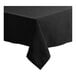 A black rectangular Choice table cover with a folded edge on a table.