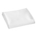A white folded Choice 132" round table cover.