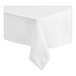 A white Choice square table cover with a folded edge.