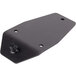 A navy blue metal plate with holes.