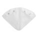 A white triangle-shaped cloth with three snaps.