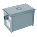 A grey metal Watts WD-4 grease trap box with a hole on top.
