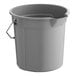 A gray plastic Lavex round bucket with a handle.