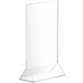 A clear rectangular acrylic stand.