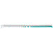 A white wrapped straw with blue accents.