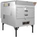 A large stainless steel Southern Pride gas smoker with a door open.