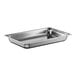 A Vollrath stainless steel steam table tray with a handle.