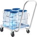 A blue and white Vigor ice tote.