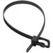 A black plastic Retyz EveryTie cable tie with a metal hook.