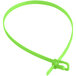 A Retyz EveryTie fluorescent green plastic cable tie with a clip.