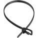 A black Retyz EveryTie cable tie with a metal hook.