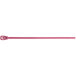 A maroon Retyz Plenum WorkTie with a pink plastic strap and metal hook.