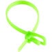 A Retyz fluorescent green plastic cable tie with a hook.