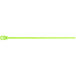 A Retyz fluorescent green cable tie with a metal buckle.
