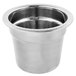 A Vollrath stainless steel soup inset with embossed rim.