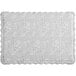 A white rectangular Enjay cake board with a patterned silver design.