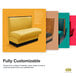 A series of different colors and styles of American Tables & Seating custom booths.