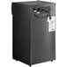 An Avantco black countertop display refrigerator with a swing door.