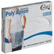 A box of 100 white Choice Poly Aprons.