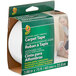 A package of Duck Tape carpet tape with a roll of ribbon inside.