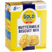 A box of Gold Medal Buttermilk Biscuit Mix with a close-up of a biscuit on the front.