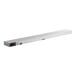 A long, rectangular, stainless steel infrared food warmer with toggle controls, designed for commercial use.