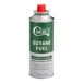 A green Choice butane fuel canister with white text and a red lid.