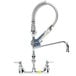T&S MPR-8WLN-12 EasyInstall Wall Mounted 22 1/4 inch High Mini Pre-Rinse Faucet with Adjustable 8 inch Centers, Ergonomic Spray Valve, 24 inch Hose, 12 inch Add-On Faucet, and 6 inch Wall Bracket