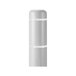 A light gray Innoplast BollardGard bollard cover with white reflective stripes.